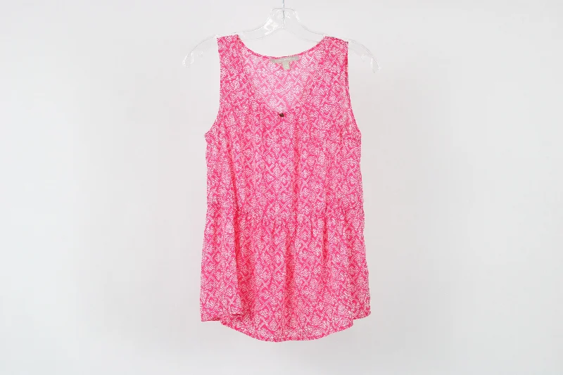 Banana Republic Pink Patterned Tank Top | XS baby blue tank