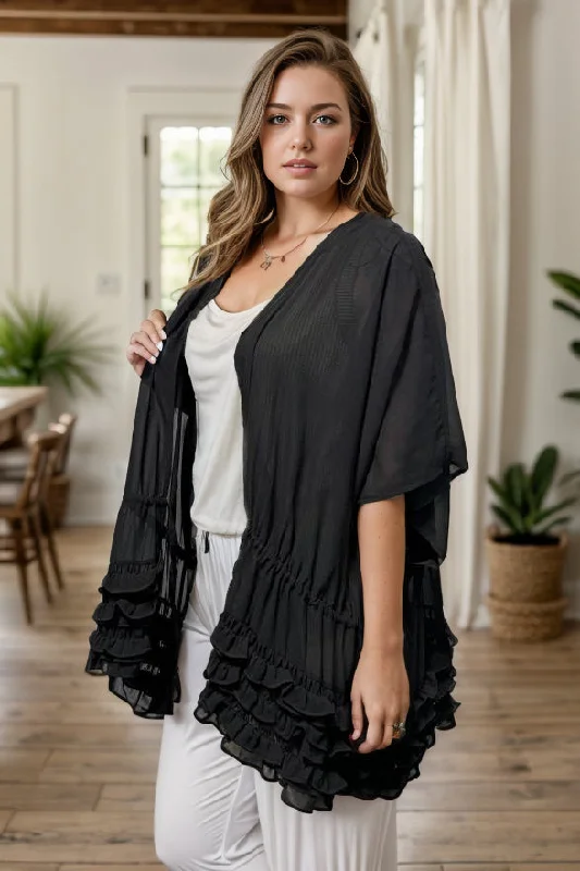 Turn Into You - Kimono Cardigan Collared Crew Neck Turtle Neck