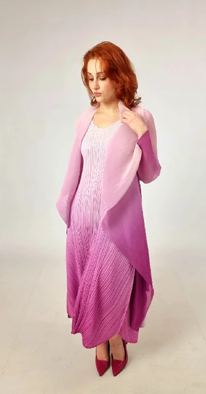 Alquema Long Estrella Dress And Collare Coat - Smokey Rose Pockets Sleeves Lining