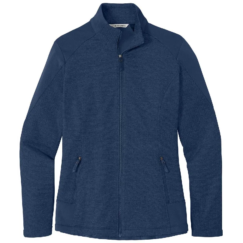 Port Authority Women's River Blue Navy Grid Fleece Jacket Toggled Jacket Drawstring Jacket Belted Jacket Port Authority Women's River Blue Navy Grid Fleece Jacket Toggled Jacket Drawstring Jacket Belted Jacket