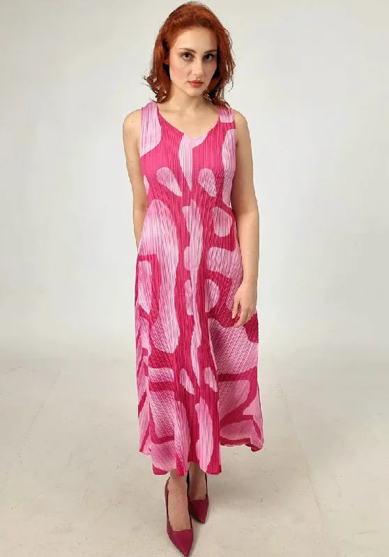 Alquema Long Estrella Dress And Collare Coat -  Fuschia Tuscan Vent Hem Cuff