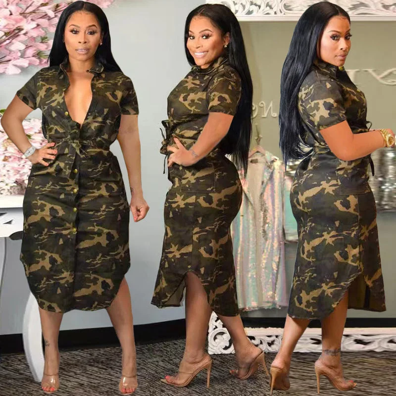 Lace up cardigan pocket irregular dress AY2962 Modern Contemporary chic