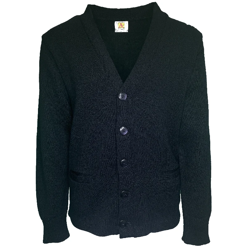 OLPS Navy Cardigan Welt Pockets Slit Pockets Flap Pockets
