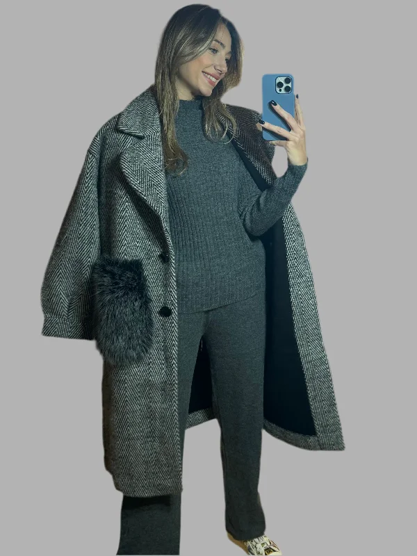 Gigi Coat Lapel Coat Peter Pan Collar Coat Cowl Neck Coat