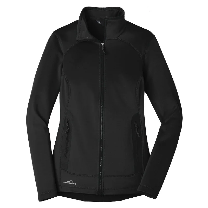 Eddie Bauer Women's Black Highpoint Fleece Jacket Front Pockets Side Pockets Patch Pockets Eddie Bauer Women's Black Highpoint Fleece Jacket Front Pockets Side Pockets Patch Pockets