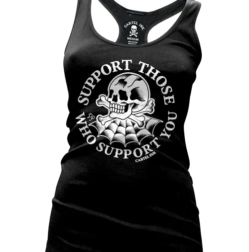 Support Those Who Support You Women's Racer Back Tank Top vibrant tank top