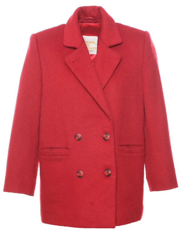 London Fog Wool Coat - M Three-Quarter Sleeve Elbow Sleeve Wrist Sleeve