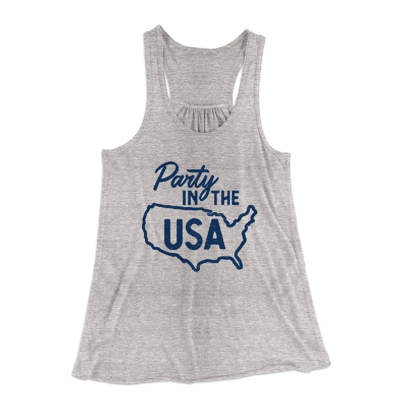 Party in the USA Women's Flowey Tank Top metallic tank top