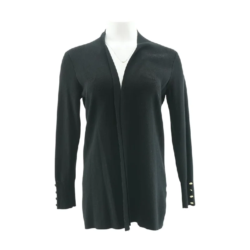 Black Solid Cardigan Sweater Slim Fit Regular Fit Oversized