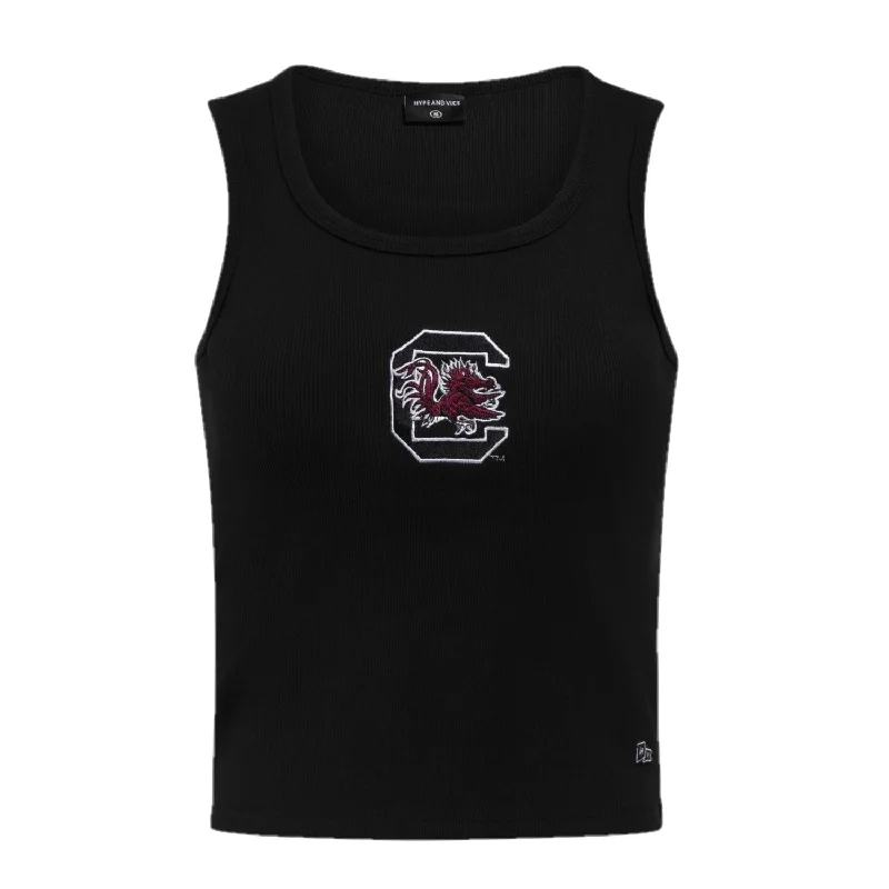 SOUTH CAROLINA GAMECOCKS BLACK MVP CROP TANK teal tank top