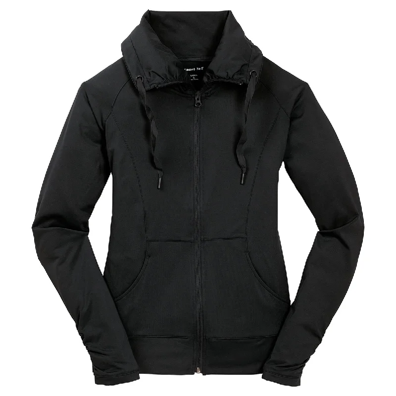 Sport-Tek Women's Black Sport-Wick Stretch Full-Zip Jacket Wool Jacket Cashmere Jacket Tweed Jacket Sport-Tek Women's Black Sport-Wick Stretch Full-Zip Jacket Wool Jacket Cashmere Jacket Tweed Jacket