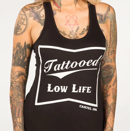 Tattooed Low Life Women's Racer Back Tank Top sequin tank top