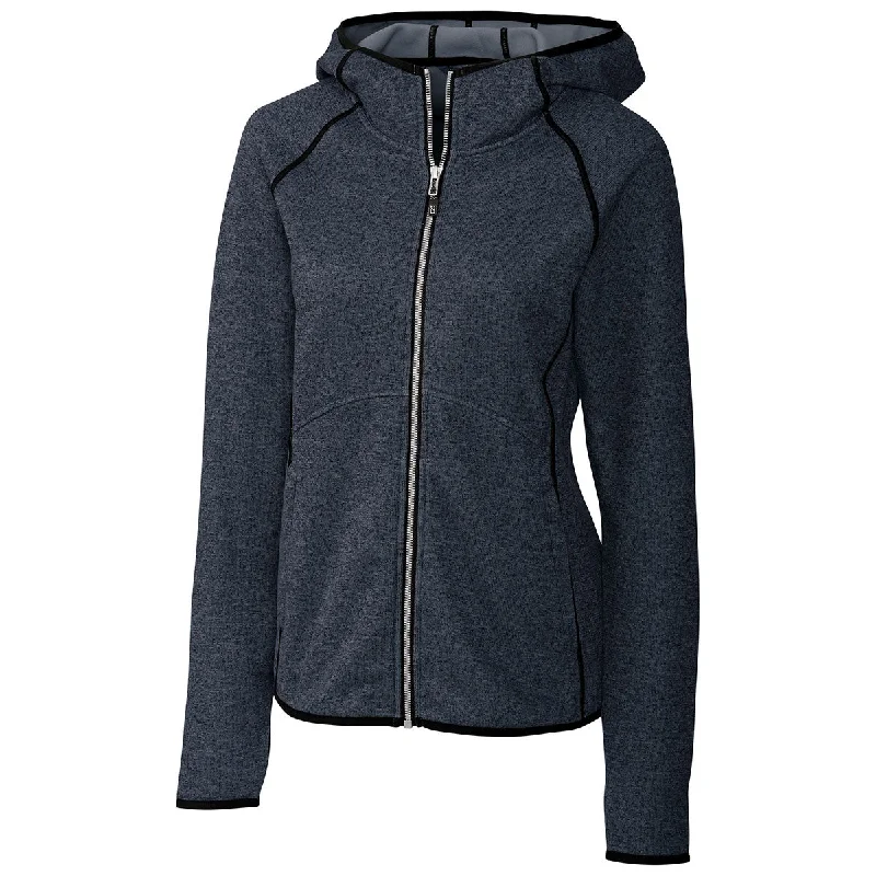 Cutter & Buck Women's Liberty Navy Heather Mainsail Hooded Jacket A-Line Jacket Boat Neck Shawl Collar Cutter & Buck Women's Liberty Navy Heather Mainsail Hooded Jacket A-Line Jacket Boat Neck Shawl Collar