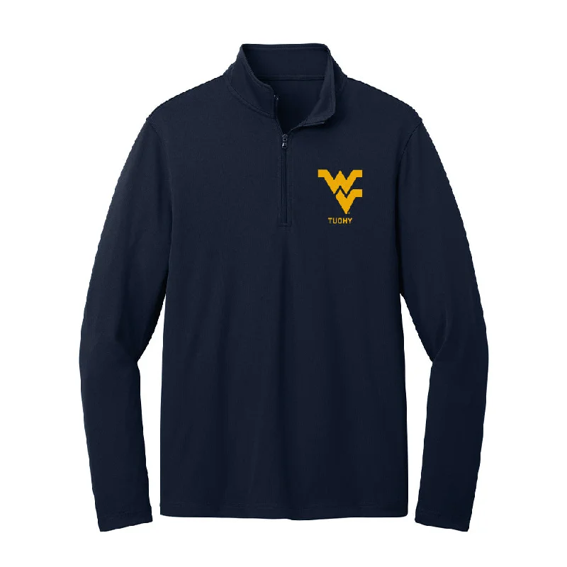 West Virginia - NCAA Women's Gymnastics : Taylor Tuohy - Lightweight Quarter Zip Jacket Wool Jacket Cashmere Jacket Tweed Jacket West Virginia - NCAA Women's Gymnastics : Taylor Tuohy - Lightweight Quarter Zip Jacket Wool Jacket Cashmere Jacket Tweed Jacket