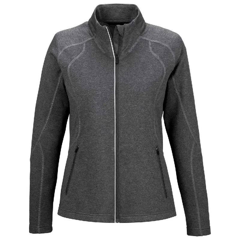 North End Women's Carbon Heather Gravity Performance Fleece Jacket Cardigan Sweater Pullover North End Women's Carbon Heather Gravity Performance Fleece Jacket Cardigan Sweater Pullover