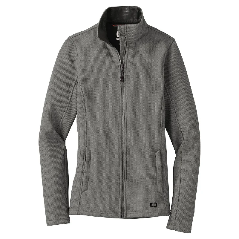 OGIO Women's Gear Grey Grit Fleece Jacket Notch Collar Jacket Peter Pan Collar Jacket Cowl Neck Jacket OGIO Women's Gear Grey Grit Fleece Jacket Notch Collar Jacket Peter Pan Collar Jacket Cowl Neck Jacket