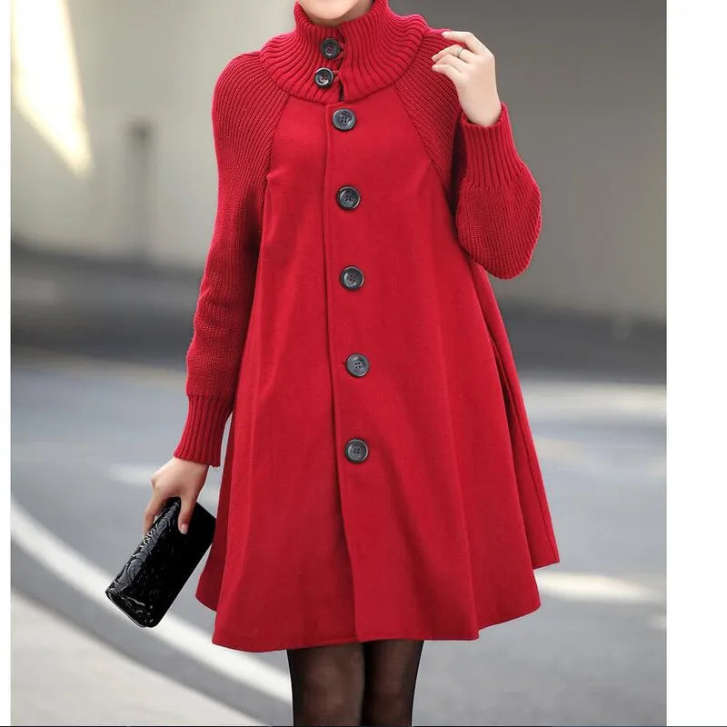 Women's Single Breasted Woolen Coat Vest Waistcoat Gilet