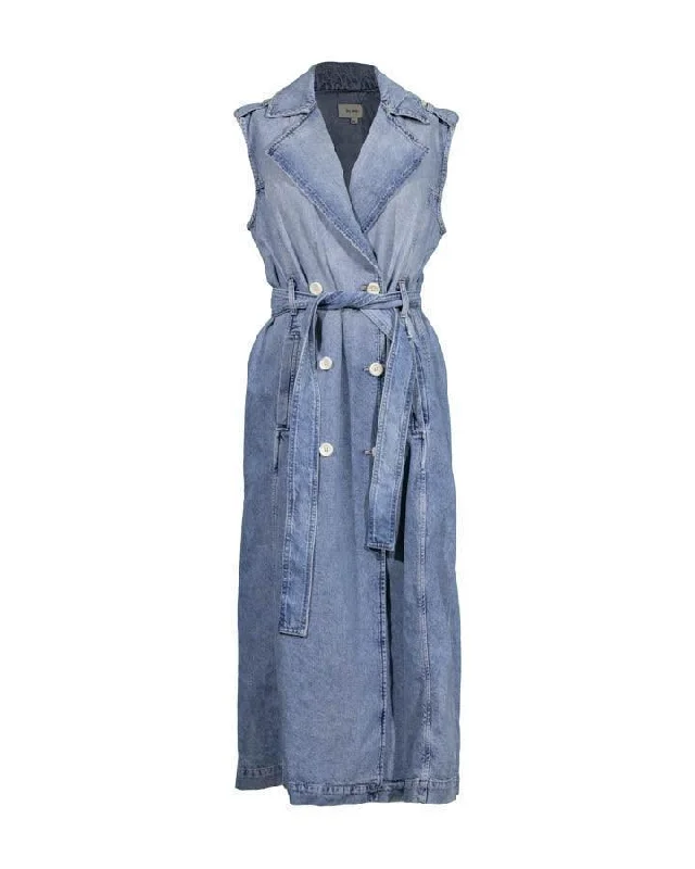 DL1961 Sleeveless Trench Coat Dress Trapeze Tunic Caftan