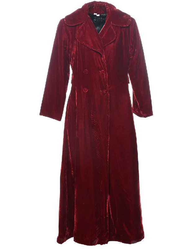 Velvet Fabric Coat - S Shawl Collar Notch Collar Lapel Collar