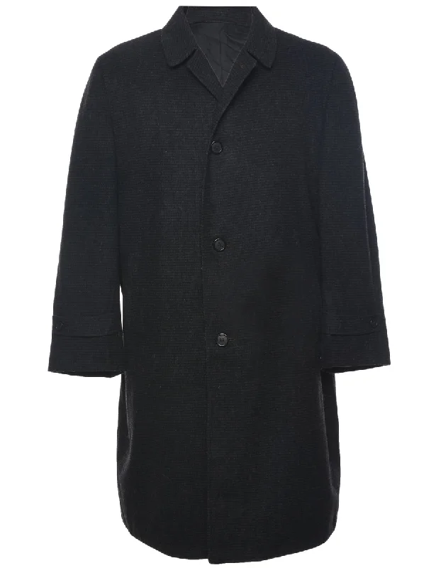 Single Breasted Wool Coat - M Asymmetrical Diagonal princess