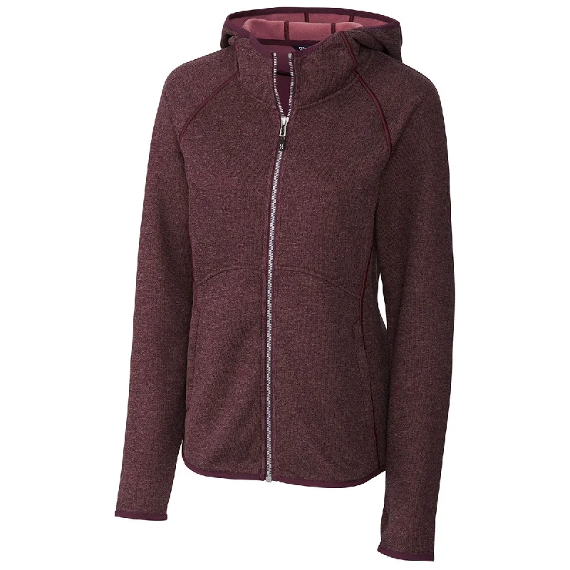 Cutter & Buck Women's Bordeaux Heather Mainsail Hooded Jacket Ribbed Jacket Pleated Jacket Ruffled Jacket Cutter & Buck Women's Bordeaux Heather Mainsail Hooded Jacket Ribbed Jacket Pleated Jacket Ruffled Jacket