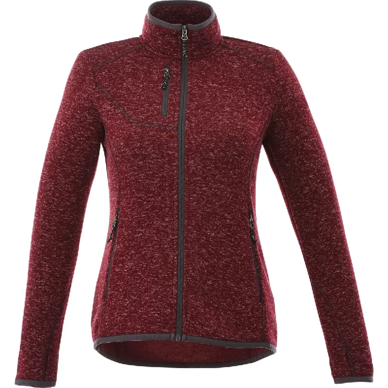 Elevate Women's Maroon Heather Tremblant Knit Jacket Denim Fabric Leather Fabric Suede Fabric Elevate Women's Maroon Heather Tremblant Knit Jacket Denim Fabric Leather Fabric Suede Fabric