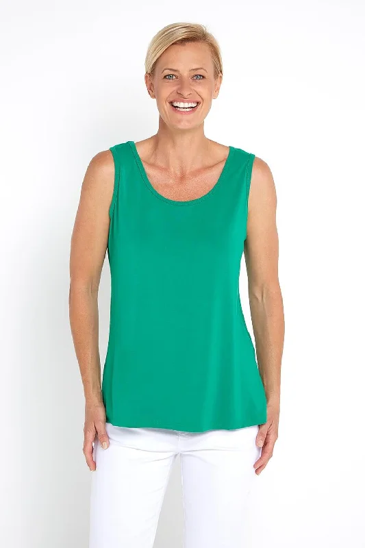Bamboo Tank Top - Emerald slim fit tank