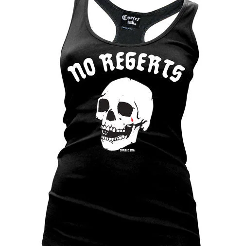 No Regerts Women's Racer Back Tank Top halter tank top