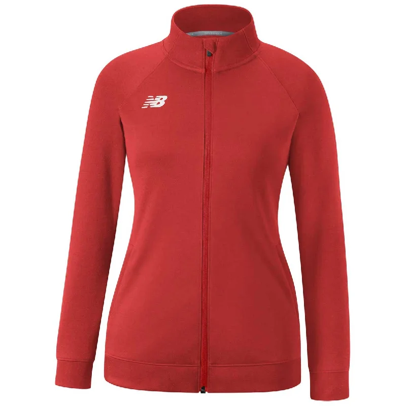 New Balance Women's Team Red Knit Training Jacket Satin Jacket Silk Jacket Chiffon Jacket New Balance Women's Team Red Knit Training Jacket Satin Jacket Silk Jacket Chiffon Jacket