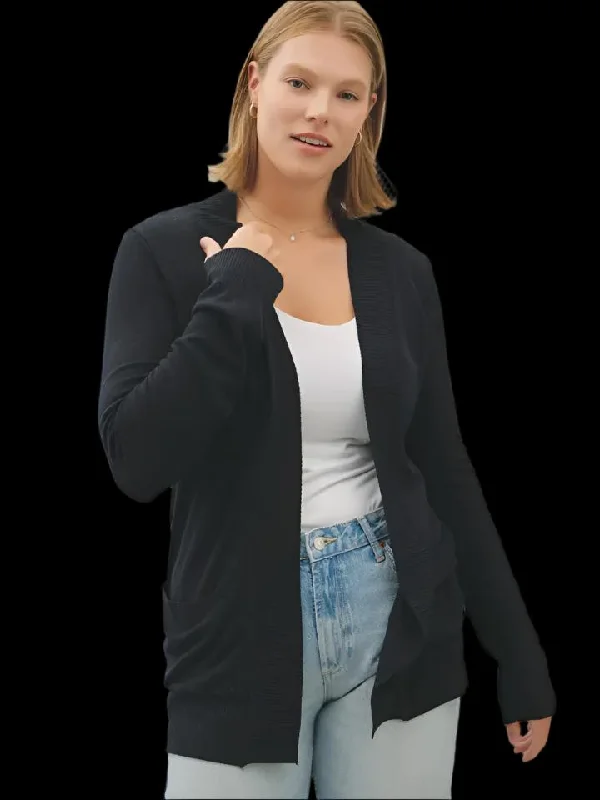 PLUS Essential Knit Cardigan Elasticated Padded Insulated