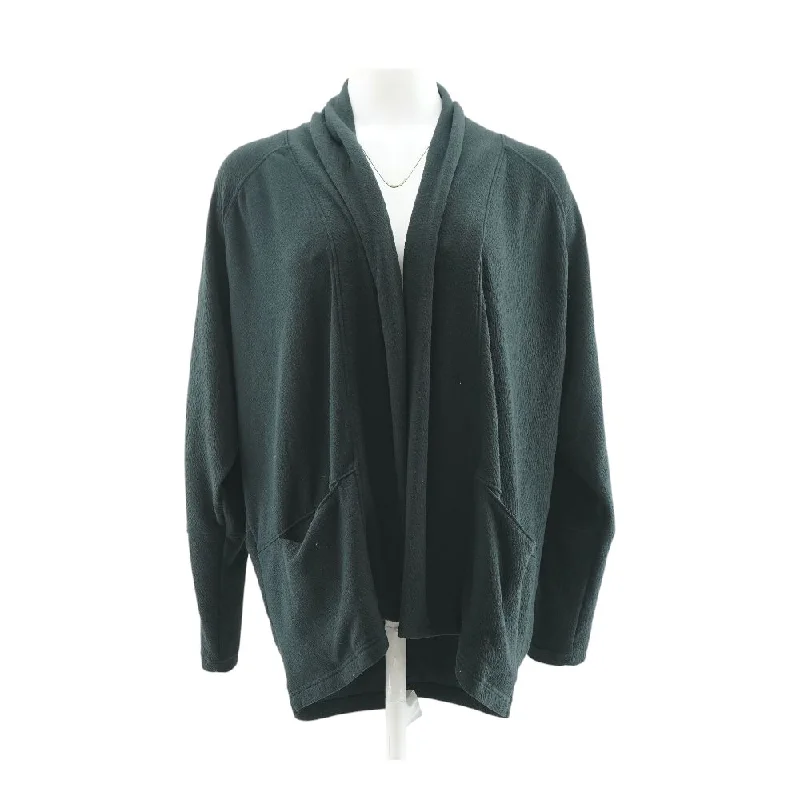 Charcoal Solid Cardigan Sweater Machine Wash Dry Clean Hand Wash