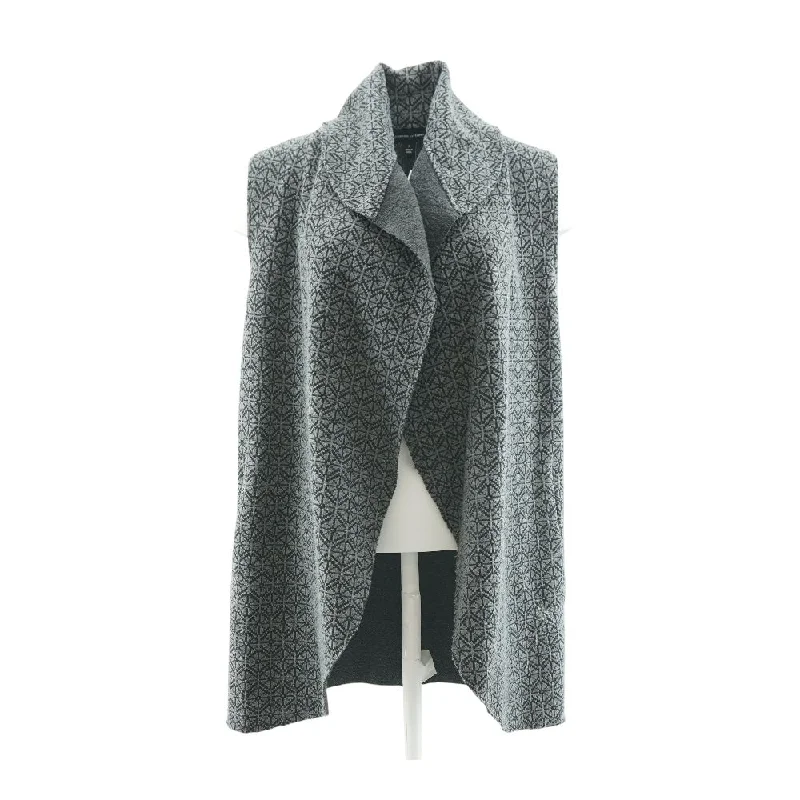 Gray Geometric Cardigan Sweater Boxy Cardigan Fitted Cardigan A-Line
