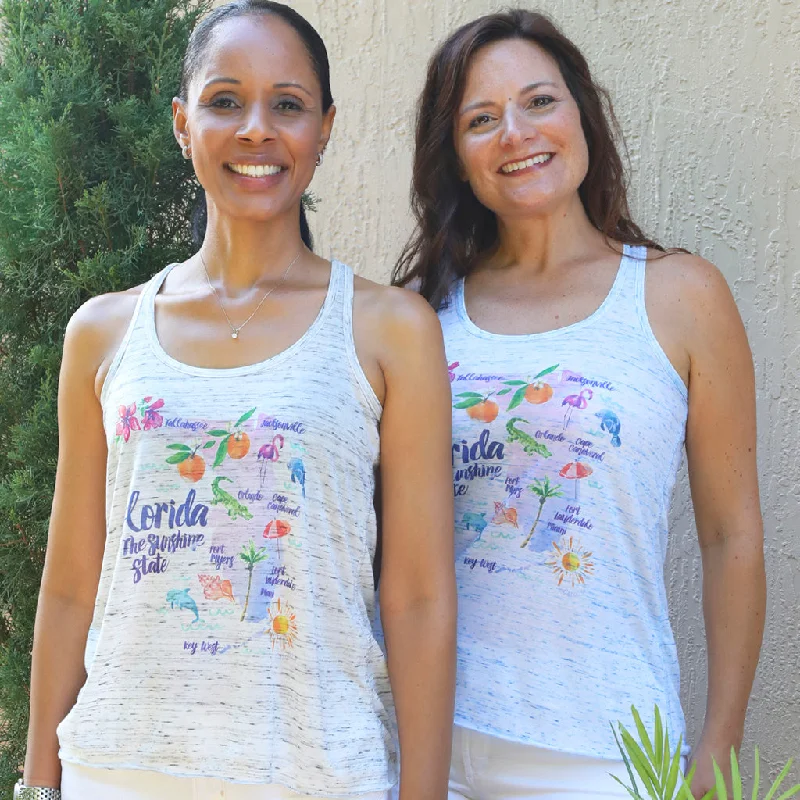 SUNSHINE STATE RACER BACK TANK charcoal tank top