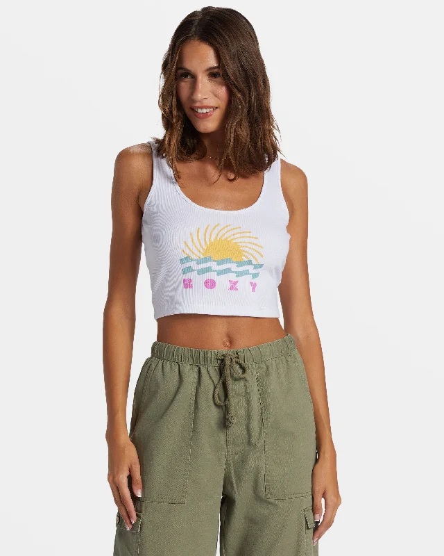 Simple Surf Dive In Cropped Tank Top - Egret lavender tank top