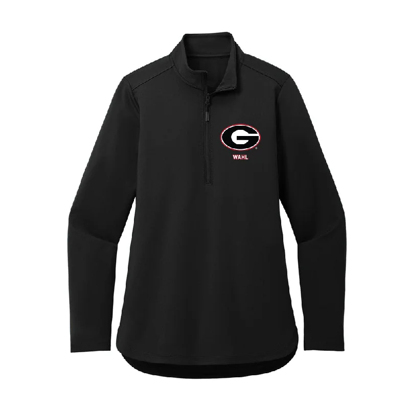 Georgia - NCAA Women's Gymnastics : Ady Wahl - Women's Premium Quarter Zip Jacket Nylon Fabric Polyester Fabric Spandex Fabric Georgia - NCAA Women's Gymnastics : Ady Wahl - Women's Premium Quarter Zip Jacket Nylon Fabric Polyester Fabric Spandex Fabric