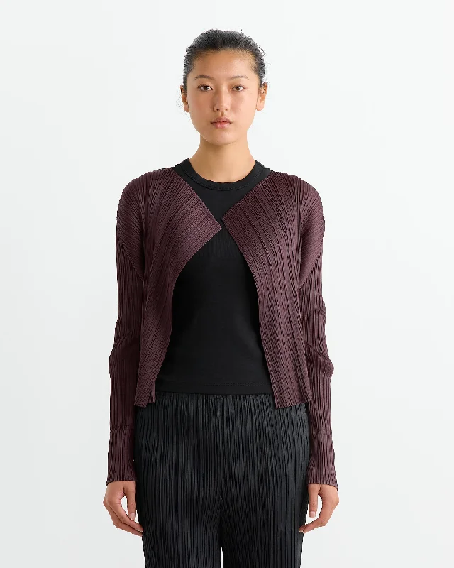 MC Sept Cardigan in Dark Brown Satin Blend Silk Blend Wool Blend