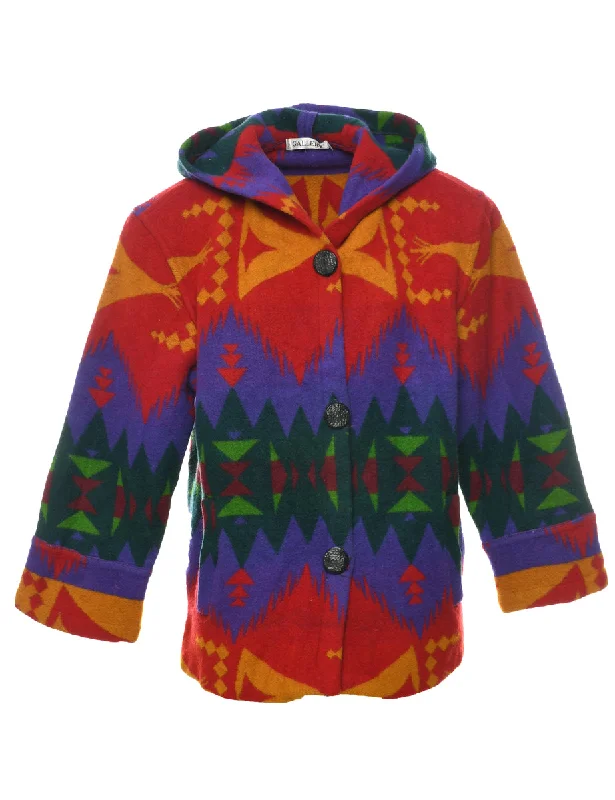Multi-colour Wool Coat - S Down Puffer Quilted
