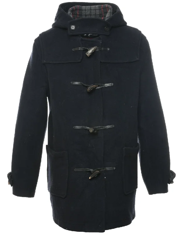 Hooded Duffle Coat - L Striped Polka Dot Solid