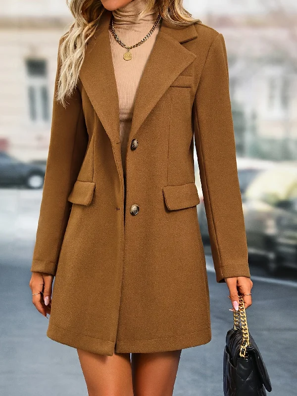 Button-Front Long Sleeve Casual Winter Coat Quilted Jacket Anorak Windbreaker