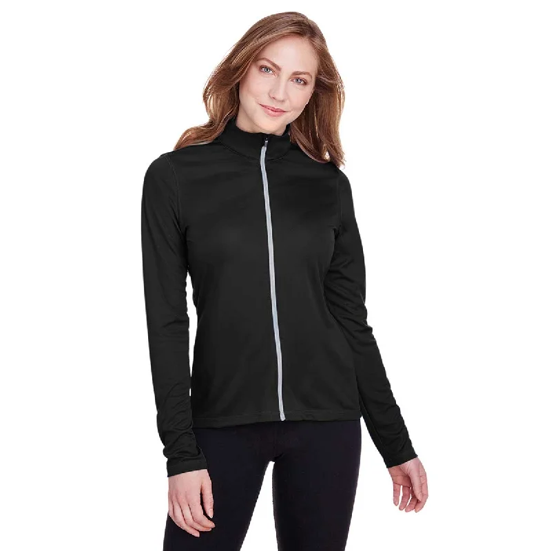 Puma Golf Women's Black Icon Full-Zip Jacket Hoodie Zip-Up Jacket Button-Up Jacket