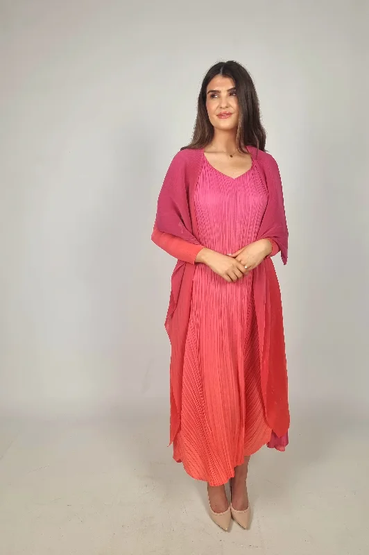 Alquema Beat To Flame Ombre Long Estrella Dress And Collare Old Coat Satin Silk Chiffon Alquema Beat To Flame Ombre Long Estrella Dress And Collare Old Coat Satin Silk Chiffon