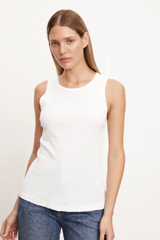 MAXIE RIBBED TANK TOP stretchy tank top