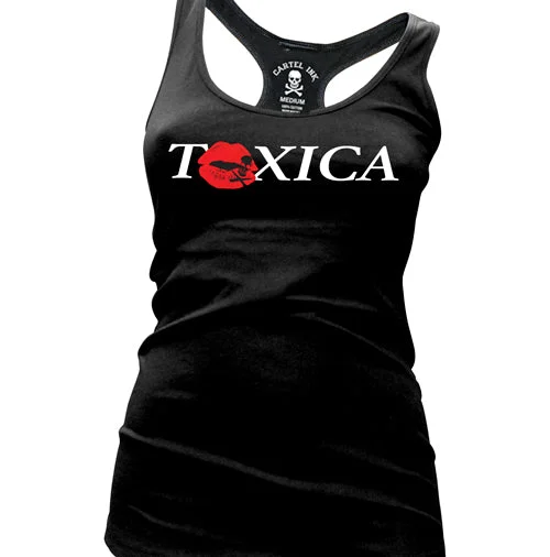Toxica Kiss Women's Racer Back Tank Top cropped tank top