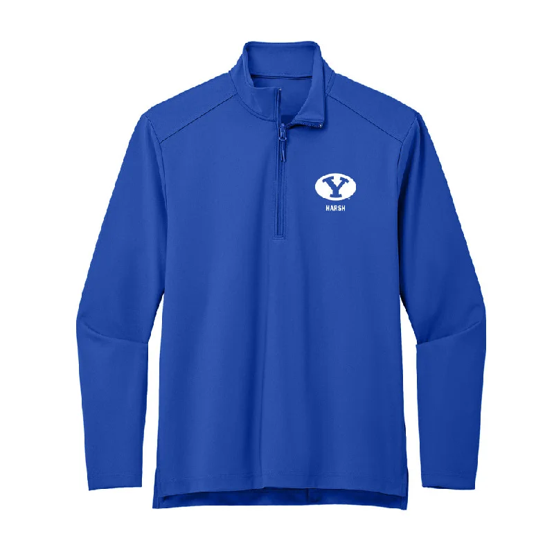 BYU - NCAA Women's Gymnastics : Jadyn Harsh - Premium Quarter Zip Jacket Faux Fur Fabric Real Fur Fabric Shearling Fabric BYU - NCAA Women's Gymnastics : Jadyn Harsh - Premium Quarter Zip Jacket Faux Fur Fabric Real Fur Fabric Shearling Fabric