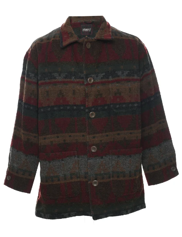 Multi-colour Wool Coat - M Trench Raincoat Windbreaker