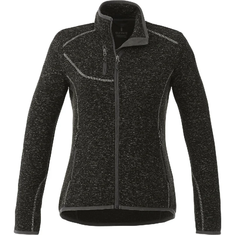 Elevate Women's Black Smoke Heather Tremblant Knit Jacket Print Jacket Jacquard Jacket Embroidered Jacket Elevate Women's Black Smoke Heather Tremblant Knit Jacket Print Jacket Jacquard Jacket Embroidered Jacket