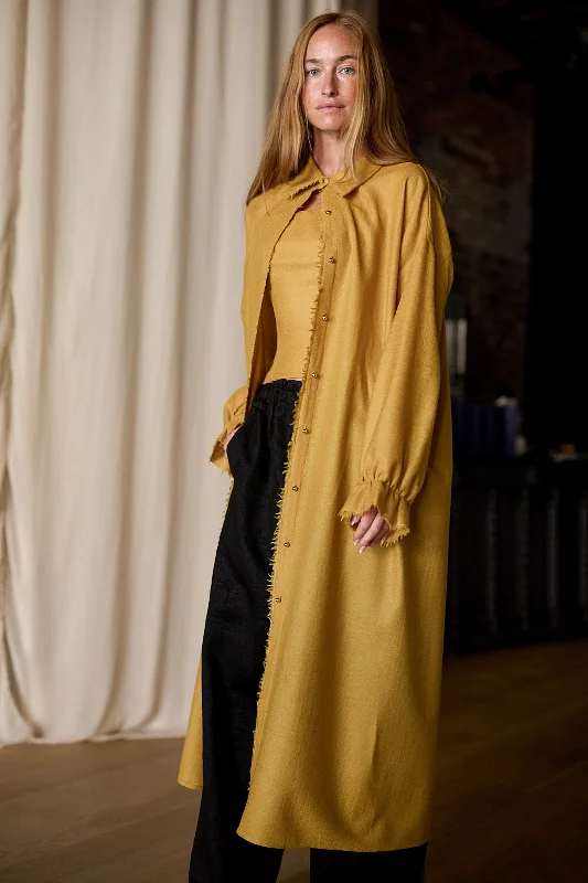Dress Coat | Japanese Wool Gauze Gold Boat Neck Jacket Square Neck Jacket One-Shoulder Jacket Dress Coat | Japanese Wool Gauze Gold Boat Neck Jacket Square Neck Jacket One-Shoulder Jacket