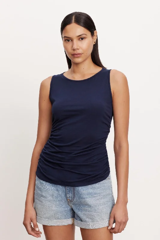 ALLY GAUZY WHISPER TANK TOP cold shoulder tank