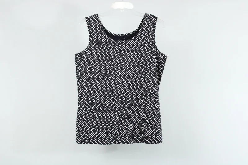 Lands' End Dark Navy Polka Dot Tank | M lime green tank