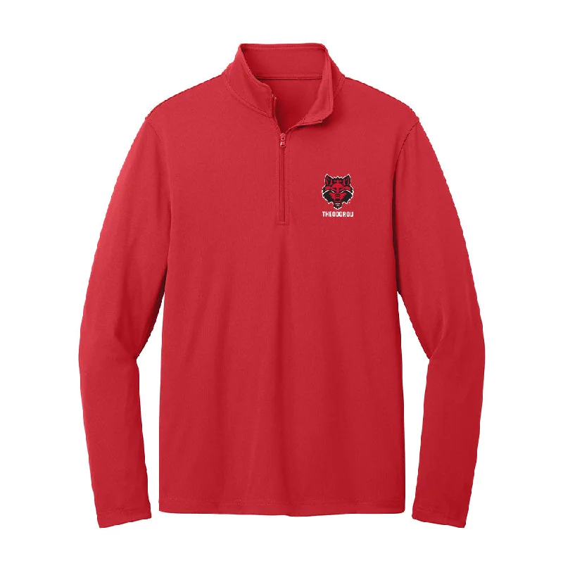 Arkansas State - NCAA Women's Gymnastics : Alex Theodorou - Lightweight Quarter Zip Jacket Jacket Blazer Coat Arkansas State - NCAA Women's Gymnastics : Alex Theodorou - Lightweight Quarter Zip Jacket Jacket Blazer Coat